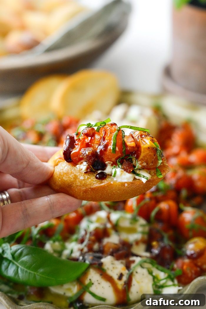 Sweet Blistered Tomatoes, Creamy Burrata, Crispy Pancetta 21 Another close-up of the delicious Blistered Tomatoes with Burrata and Pancetta.