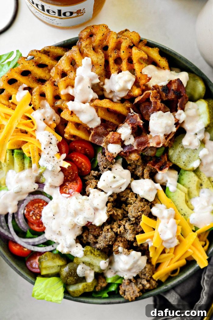 Ultimate Burger Bowl Creations 2 Loaded Burger Bowls – a vibrant and delicious meal