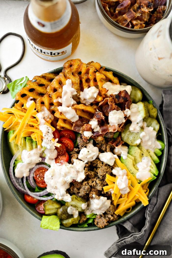 Ultimate Burger Bowl Creations 14 A beautifully presented Loaded Burger Bowl