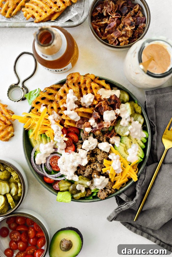 Ultimate Burger Bowl Creations 15 Another perspective of the delicious Loaded Burger Bowl