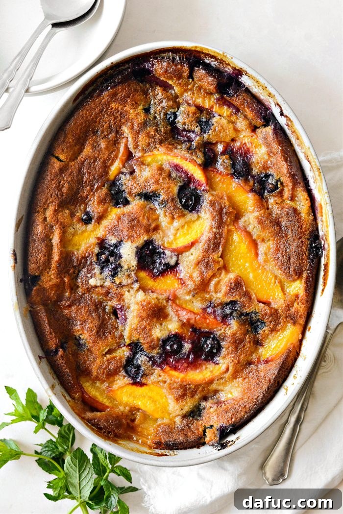 baked Blueberry Peach Cobbler