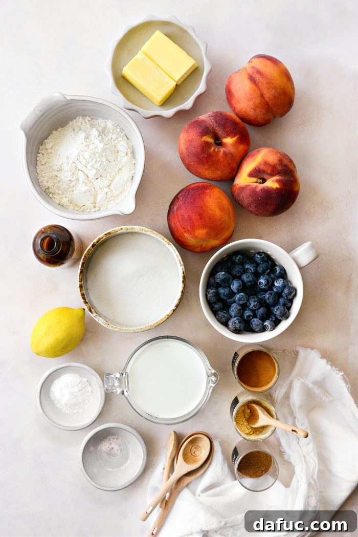Blueberry Peach Cobbler Ingredients