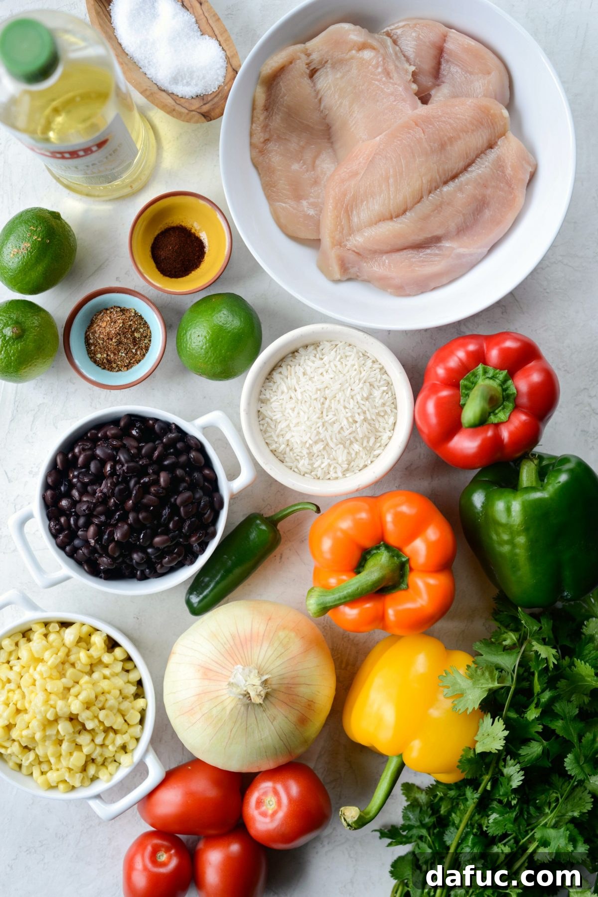 Smoky Chipotle Chicken Fajita Bowl 4 Three individual Chipotle Chicken Fajita Rice Bowls ready for serving