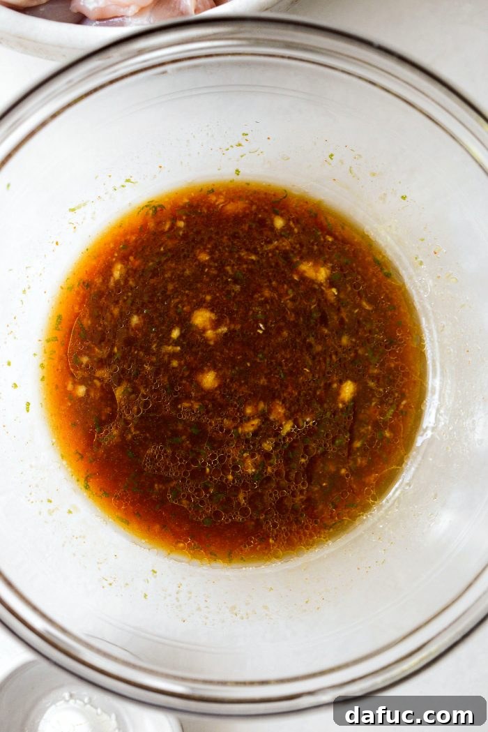 Sweet and Tangy Honey Lime Chicken Bowl 6 Stir to combine marinade