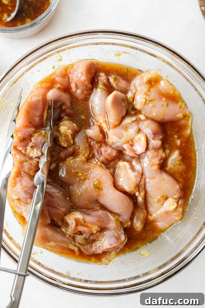 Sweet and Tangy Honey Lime Chicken Bowl 9 Toss chicken to combine with marinade