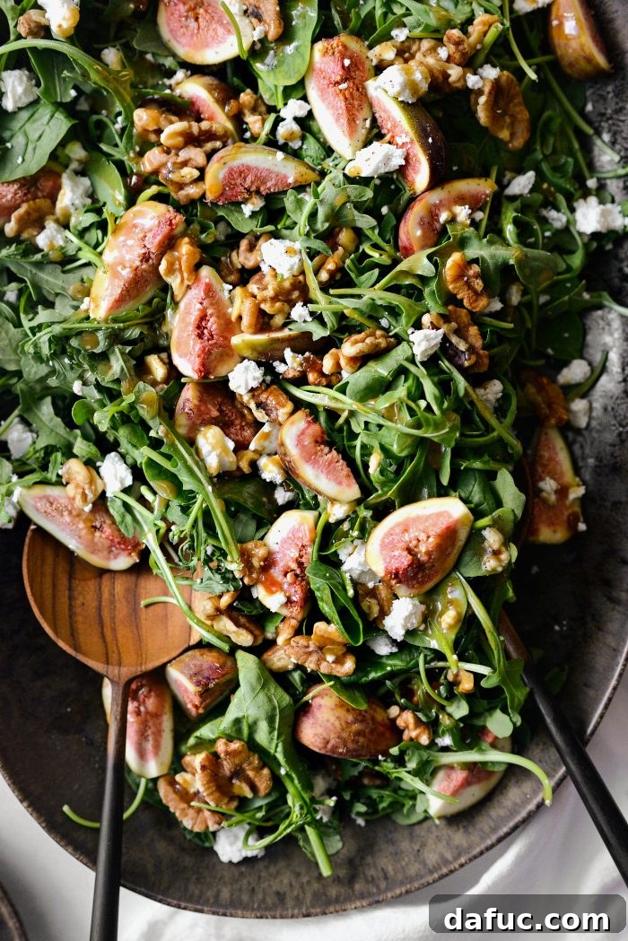 A final beautiful image of the Fig Salad with Goat Cheese and Walnuts