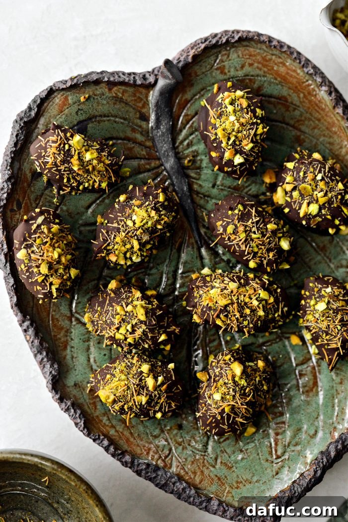 Beautifully presented Dubai Stuffed Dates ready to be served