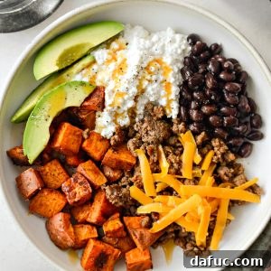 Sweet Potato Beef Bowl with Hot Honey