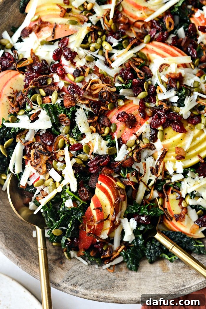 Honeycrisp Apple and Crispy Pancetta Kale Salad with Manchego 2 Honeycrisp Manchego Salad with Pancetta