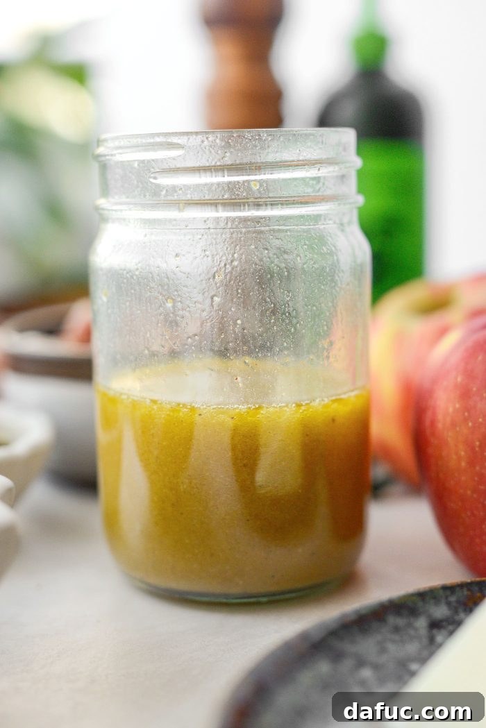 Honeycrisp Apple and Crispy Pancetta Kale Salad with Manchego 6 salad dressing