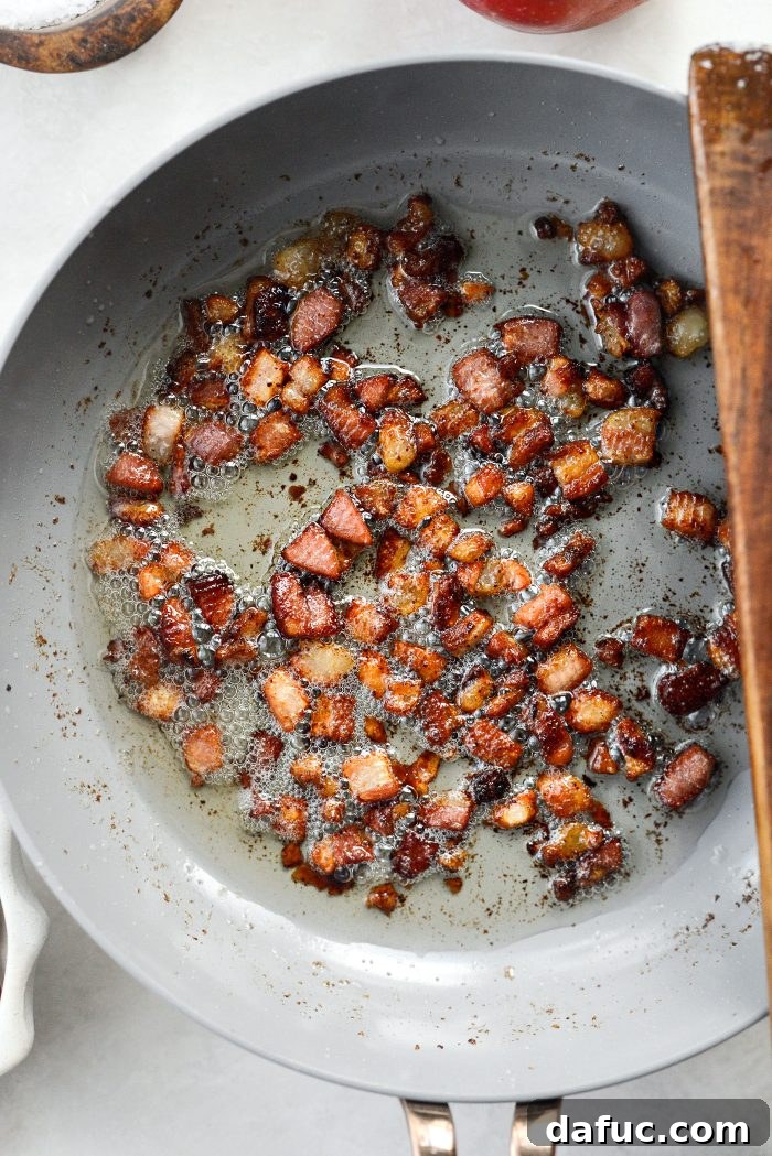 Honeycrisp Apple and Crispy Pancetta Kale Salad with Manchego 8 cooked crispy pancetta