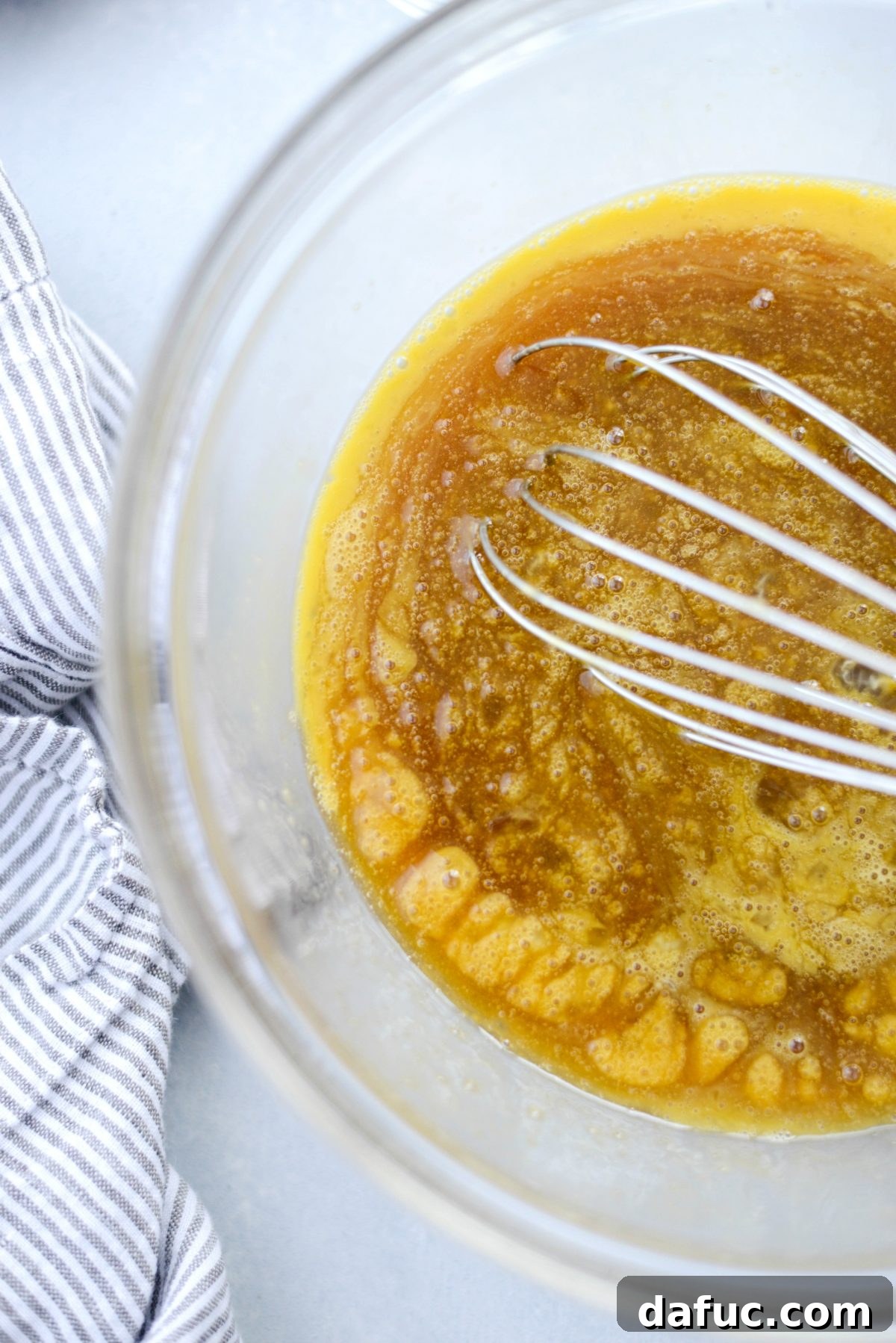 Irresistible Classic Pecan Pie 10 Whisking to incorporate vanilla and salt.