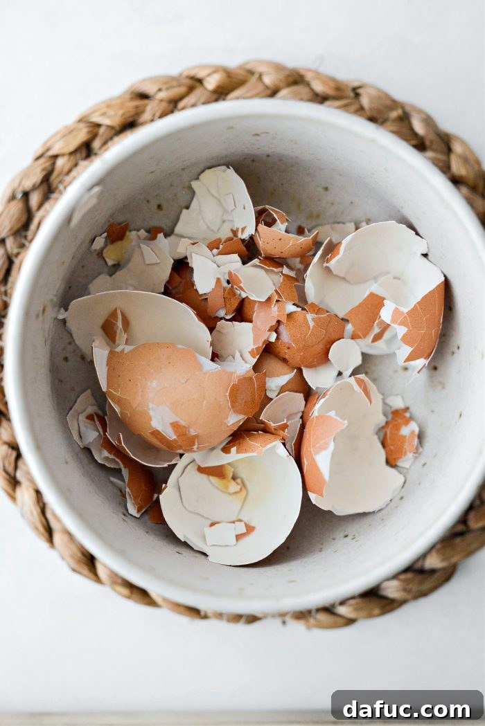 Flawless Hard Boiled Eggs Every Time 9 egg shells in bowl