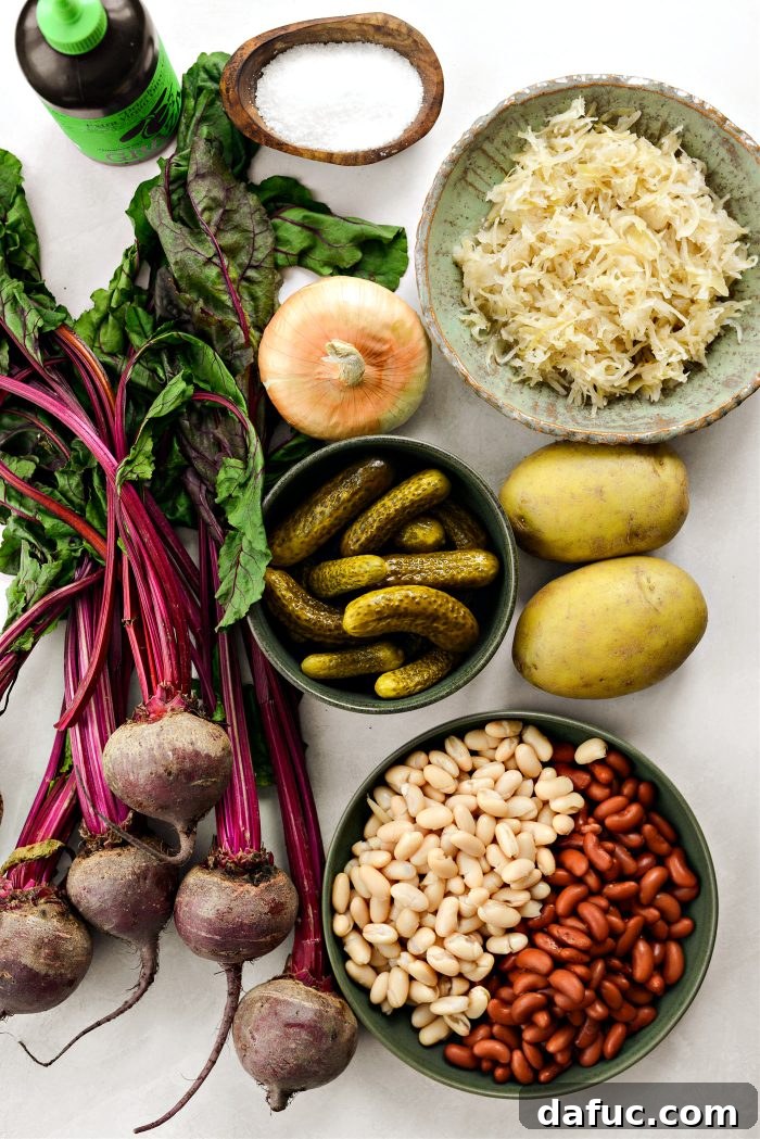 Ingredients for Beet Salad (Vinegret)
