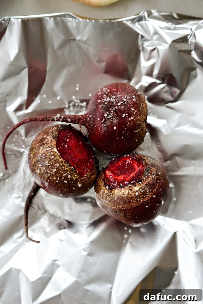 place beets on foil with a little oil and salt