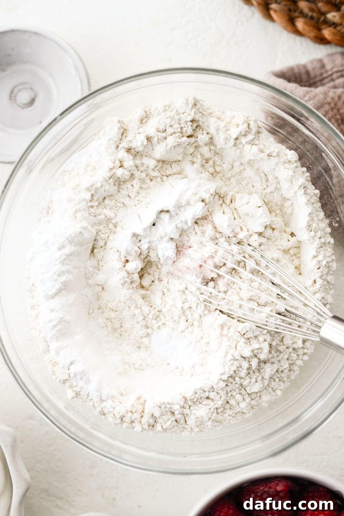 Whisking dry ingredients for the muffin batter