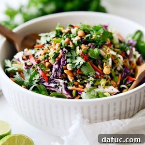 Asian Cabbage Slaw with Basil Ginger Dressing