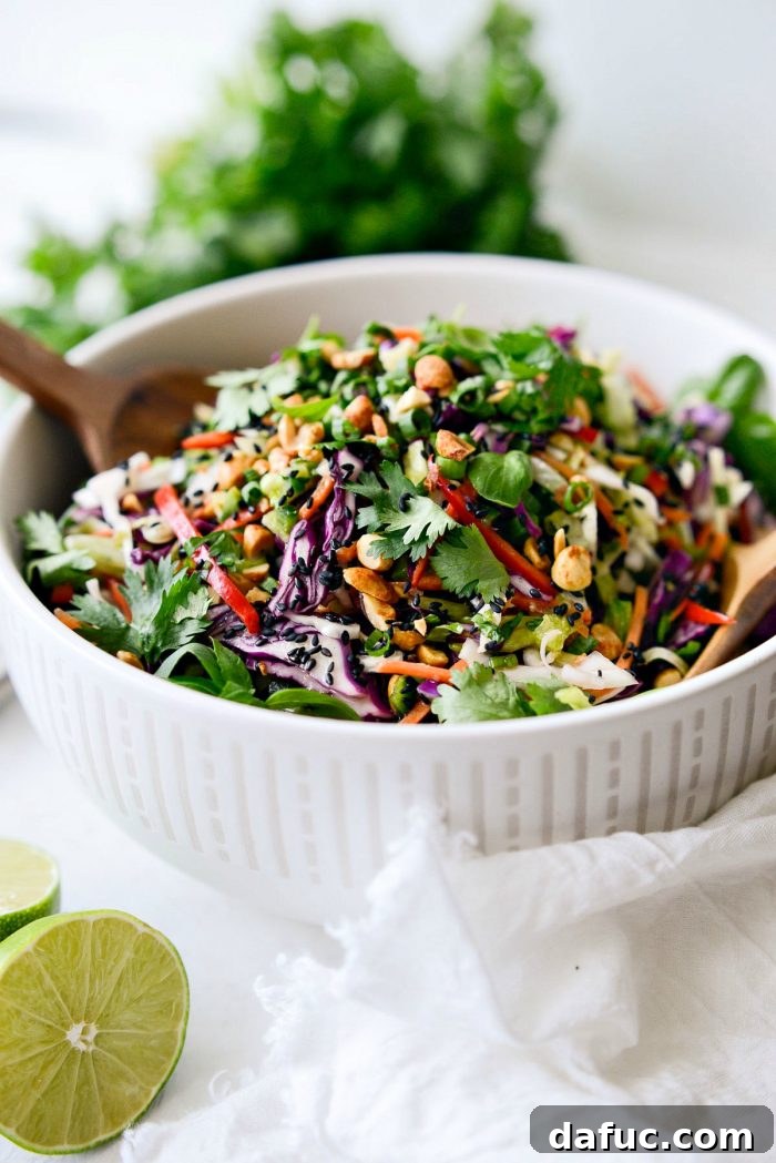 Asian Crunch Salad with Basil-Ginger Zing 3 Asian Cabbage Slaw with Basil Ginger Dressing - ready to serve