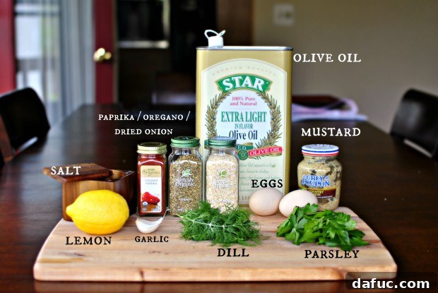 Ingredients for Ranch Aioli