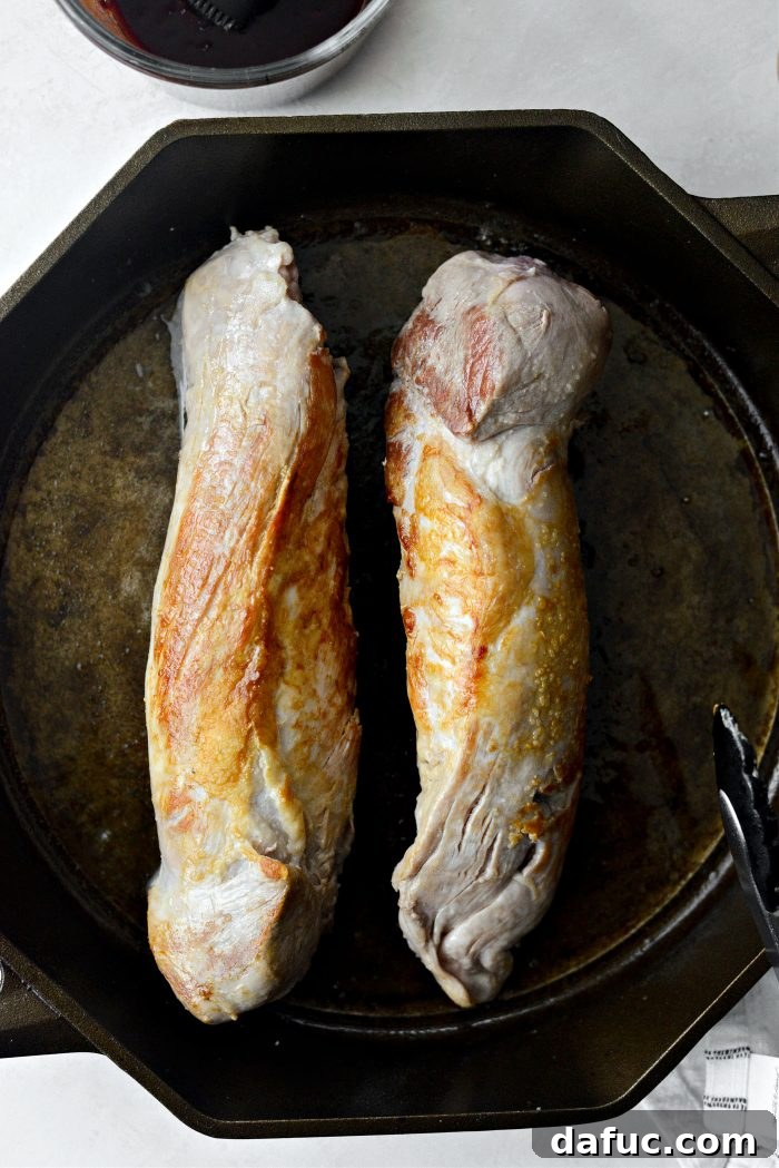sear pork tenderloins on all sides