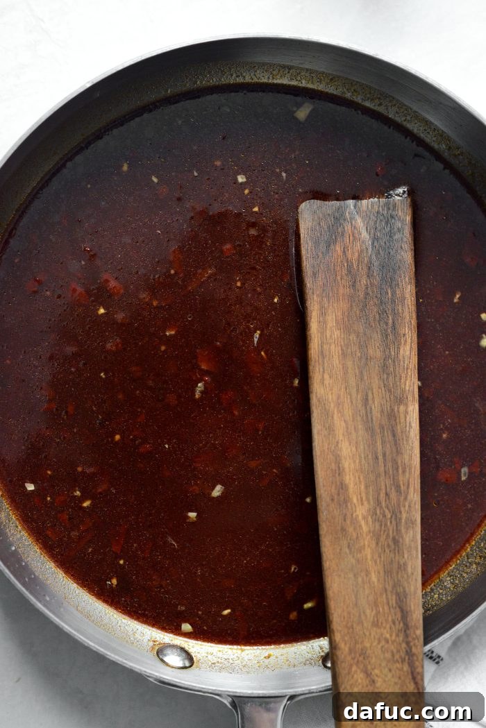 stir and bring to a simmer