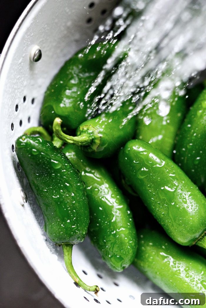 wash jalapenos