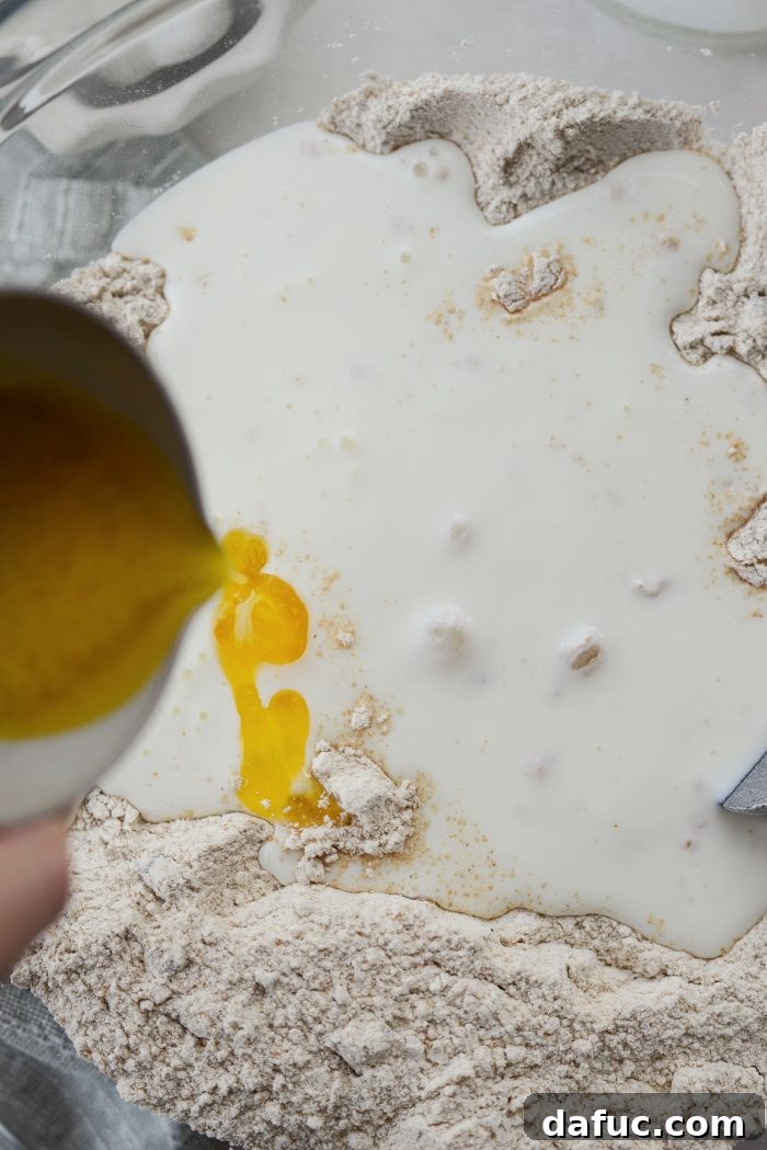 Hearty Irish Fruit Wheaten 8 Pour in buttermilk and. melted butter