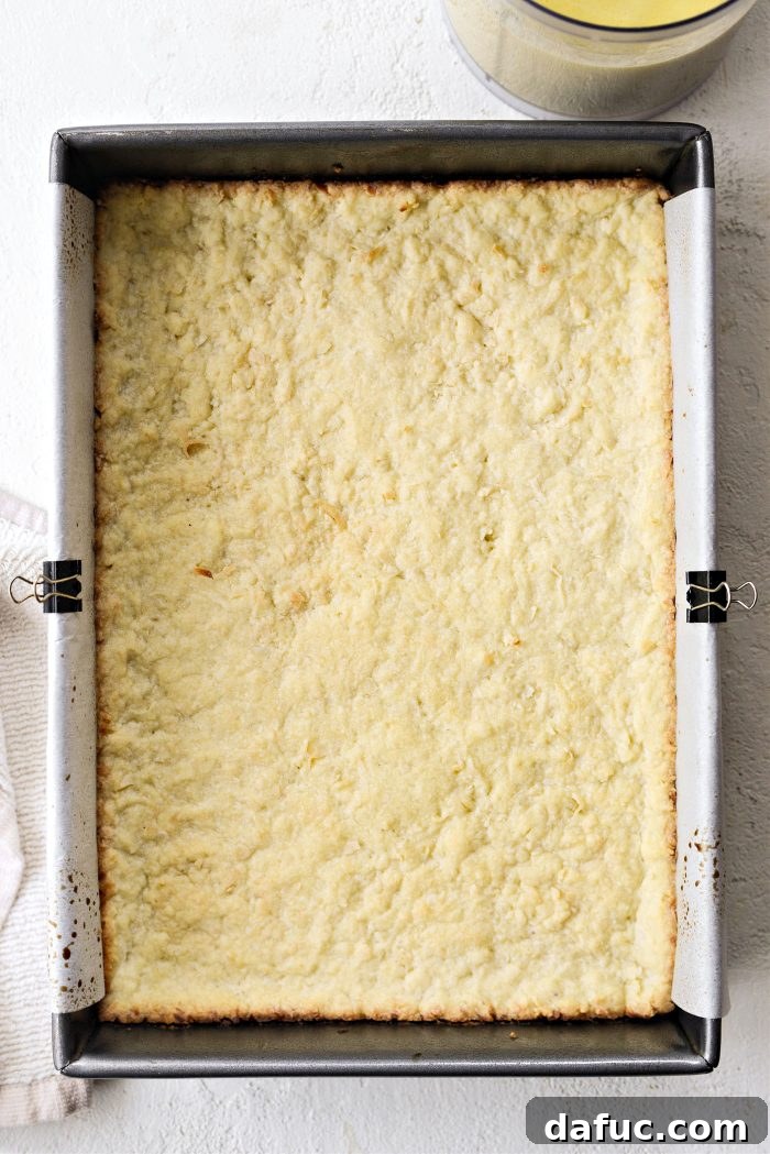 Lemongrass and Coconut Shortbread Bars 11 Par-baked coconut shortbread crust, golden brown