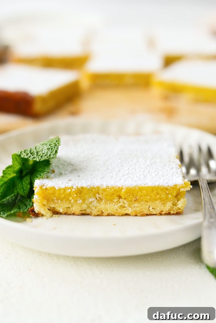 Lemongrass and Coconut Shortbread Bars 25 Lemongrass Bars with Coconut Shortbread Crust on a white plate