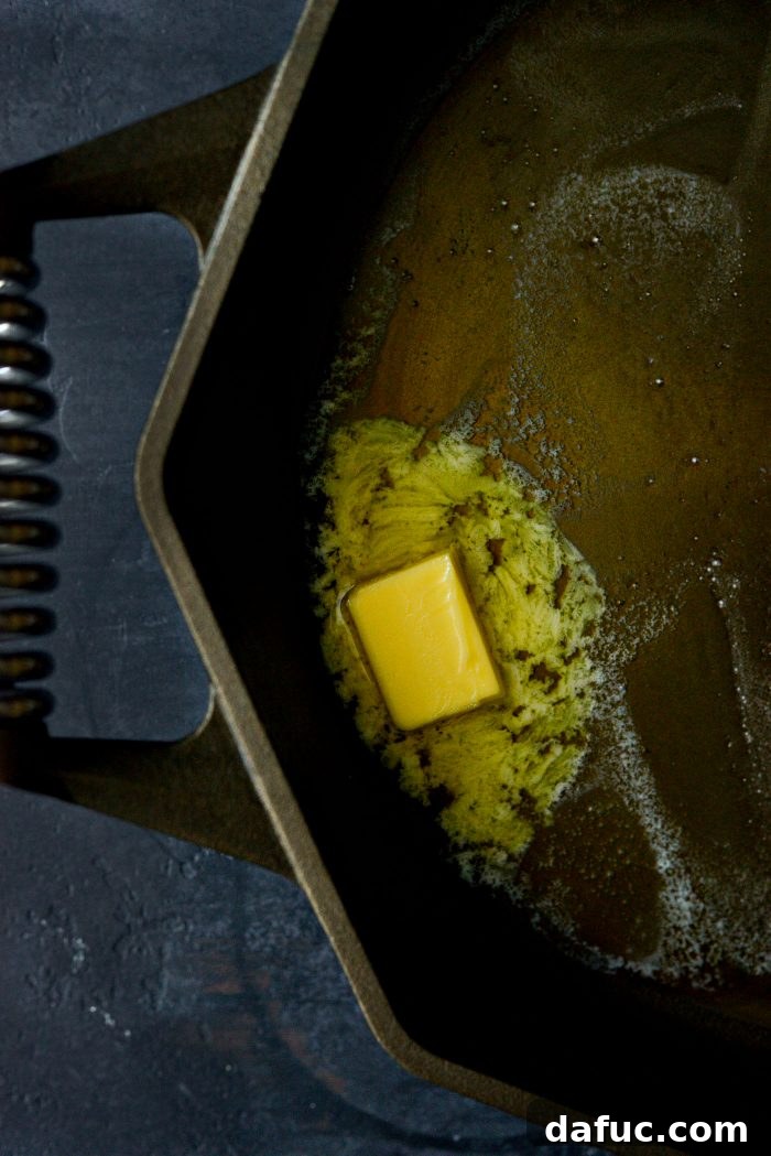 melt butter in a 14-inch skillet