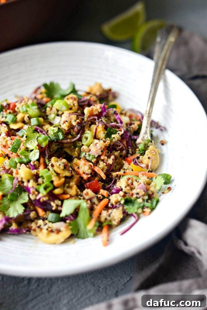 Vibrant Thai Quinoa Salad with Cashew Crunch 3 Crunchy Cashew Thai Quinoa Salad