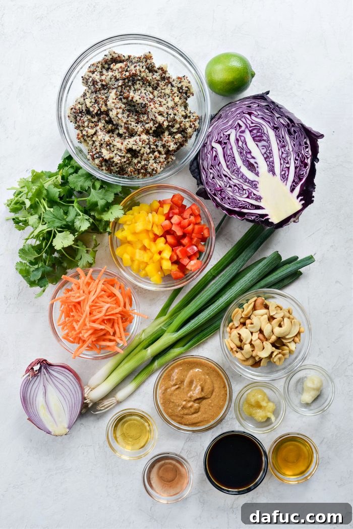 Vibrant Thai Quinoa Salad with Cashew Crunch 4 ingredients for Crunchy Cashew Thai Quinoa Salad