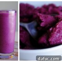 A beautiful blueberry pear smoothie