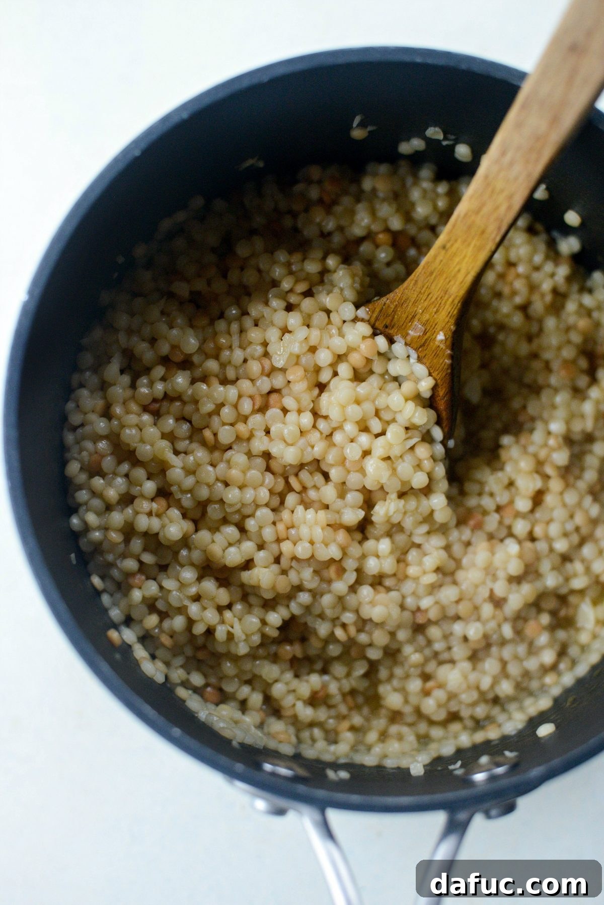 Aromatic North African Shrimp with Vibrant Summer Couscous 10 Perfectly cooked Israeli couscous with a saucy consistency.
