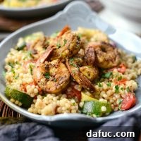 North African Shrimp with Roasted Summer Vegetable Couscous
