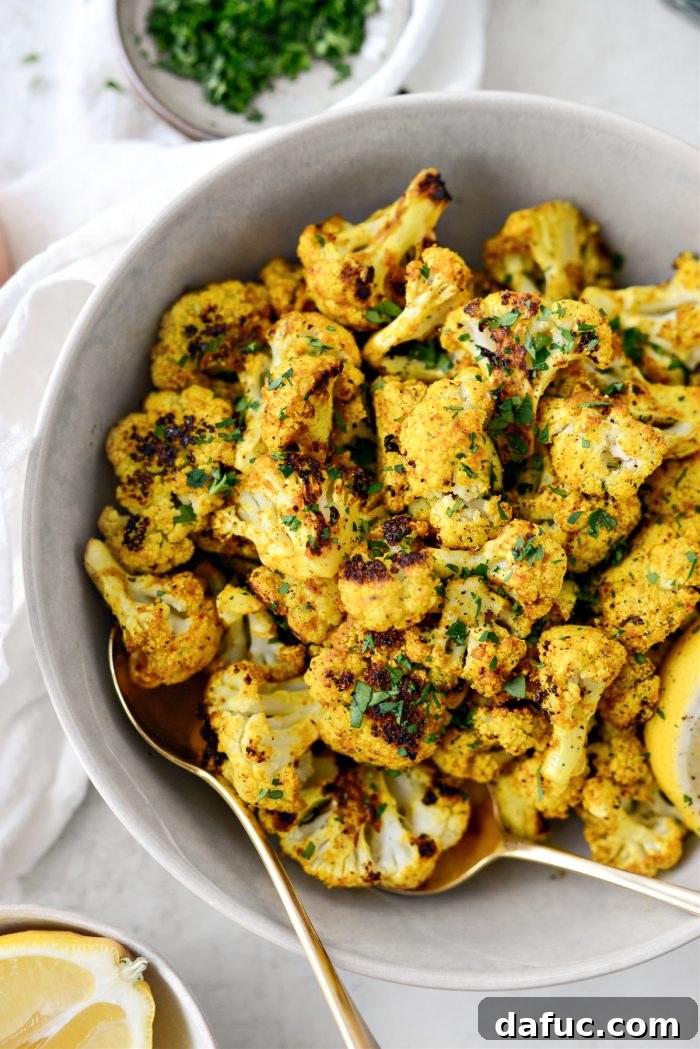 Golden Curry Roasted Cauliflower 2 Roasted Curry Cauliflower - a healthy and delicious side dish