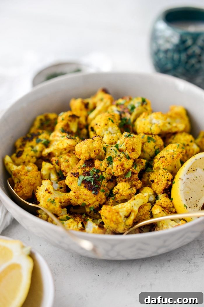 Golden Curry Roasted Cauliflower 3 Curry Roasted Cauliflower as a main dish