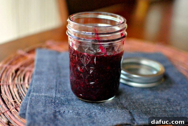 Ruby Red Wine Blueberry Reduction 2 Jarred Roasted Red Wine Blueberry Sauce, rich and ready to serve