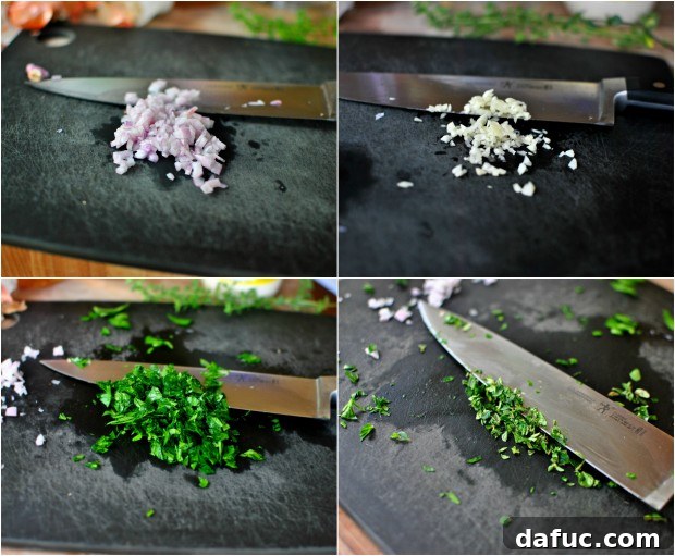 Effortless Summer Salad with Creamy Buttermilk Dressing 3 Mincing fresh herbs for buttermilk dressing