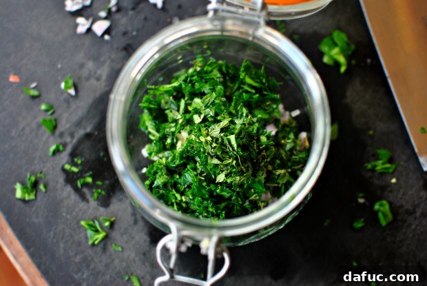 Effortless Summer Salad with Creamy Buttermilk Dressing 4 Adding minced herbs to a jar for dressing