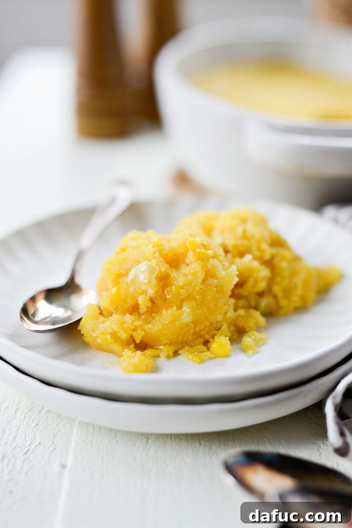 Sweet Mexican Cornbread 15 Another enticing shot of the Mexican Sweet Corn Cake, showcasing its golden color and creamy consistency