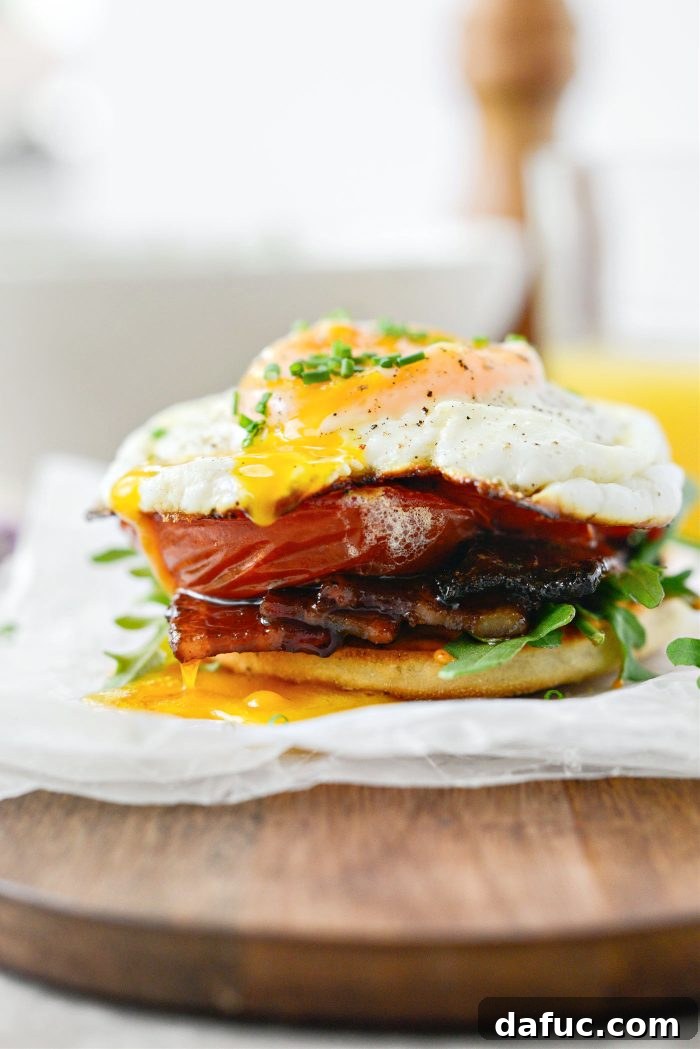 Morning BLT Delight 3 Breakfast BLTs - Close Up