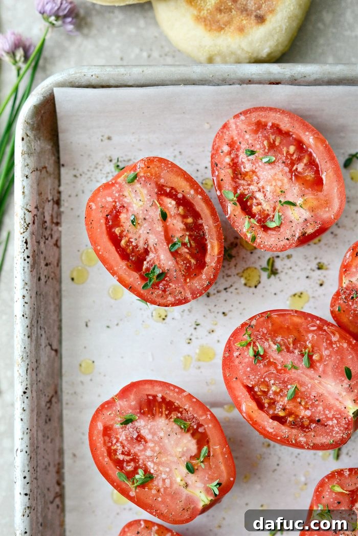 Morning BLT Delight 6 Drizzle with oil, salt and pepper and thyme