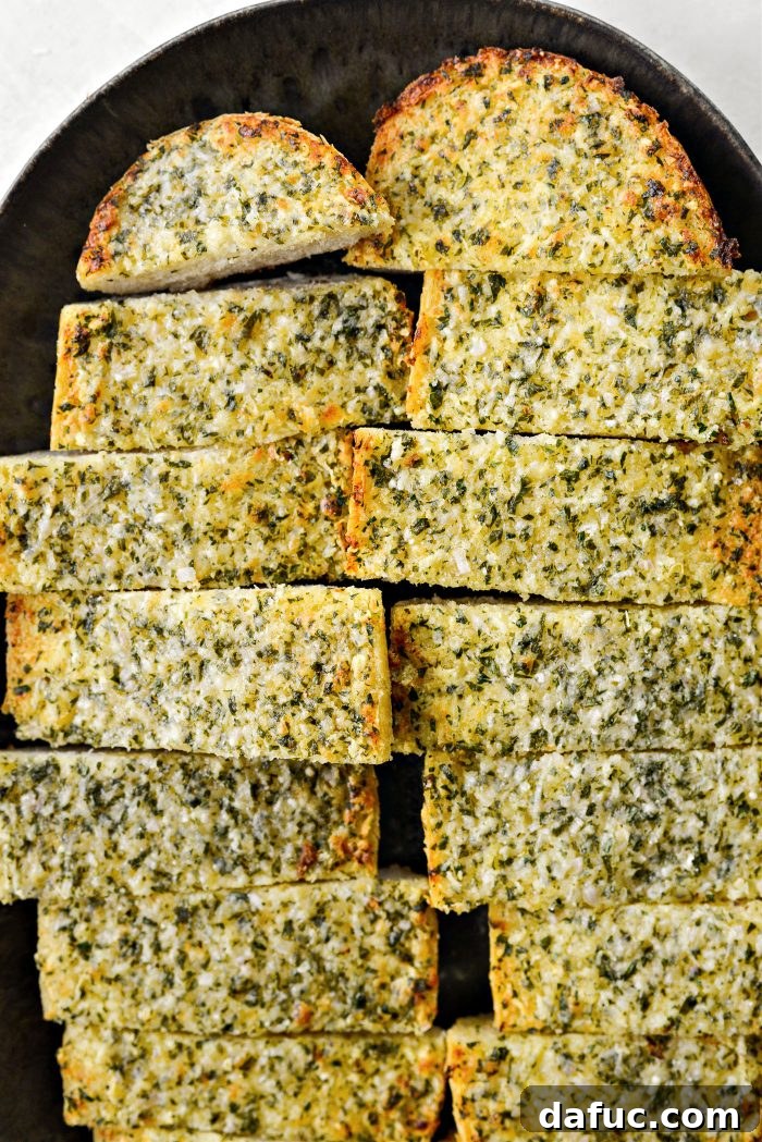 Aromatic Garlic Parmesan Bread 2 Parmesan Garlic Bread - beautifully baked with golden crust and fresh herbs
