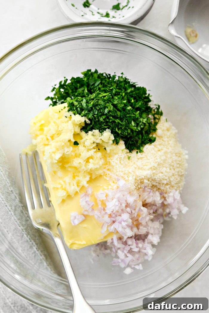 Aromatic Garlic Parmesan Bread 7 Parmesan cheese, shallots, parsley, and garlic added to the butter