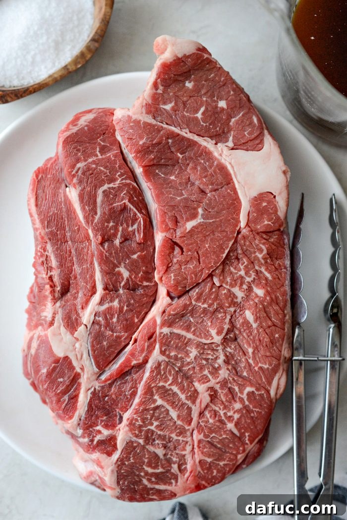 Hearty Homestyle Beef Pot Roast 5 Patting the chuck roast dry