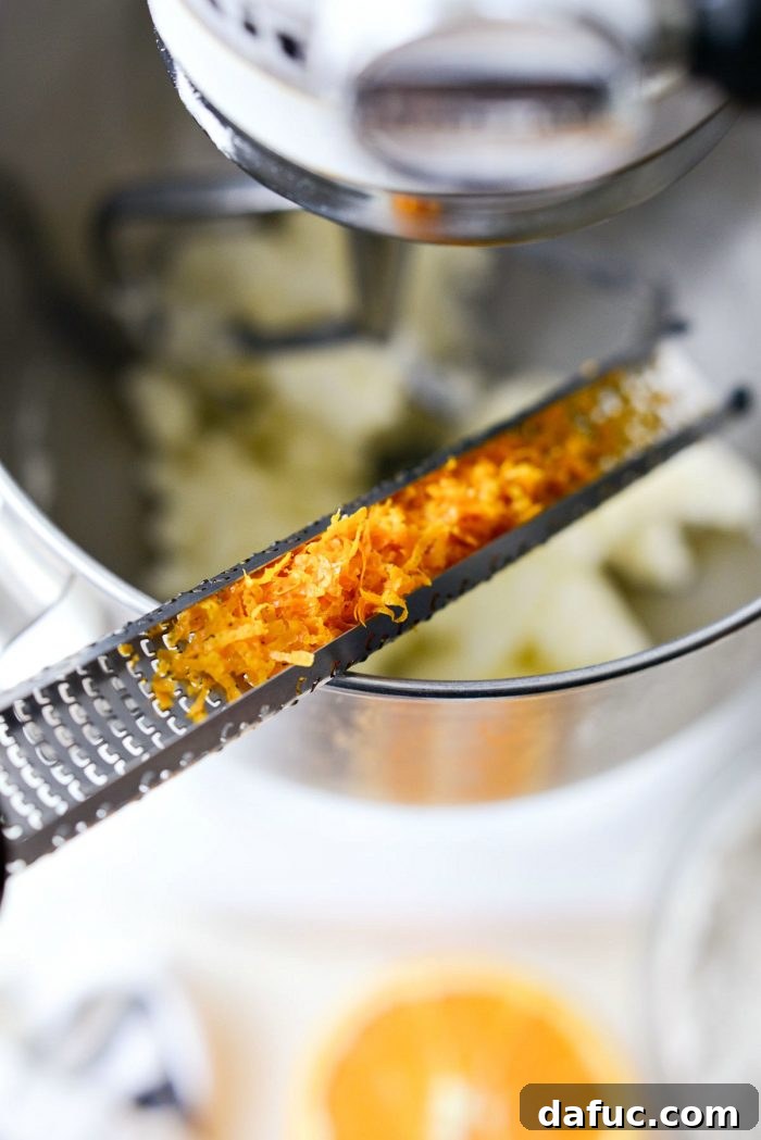 Martha Sweet Rhubarb Flip 15 Fresh orange zest being grated over a microplane