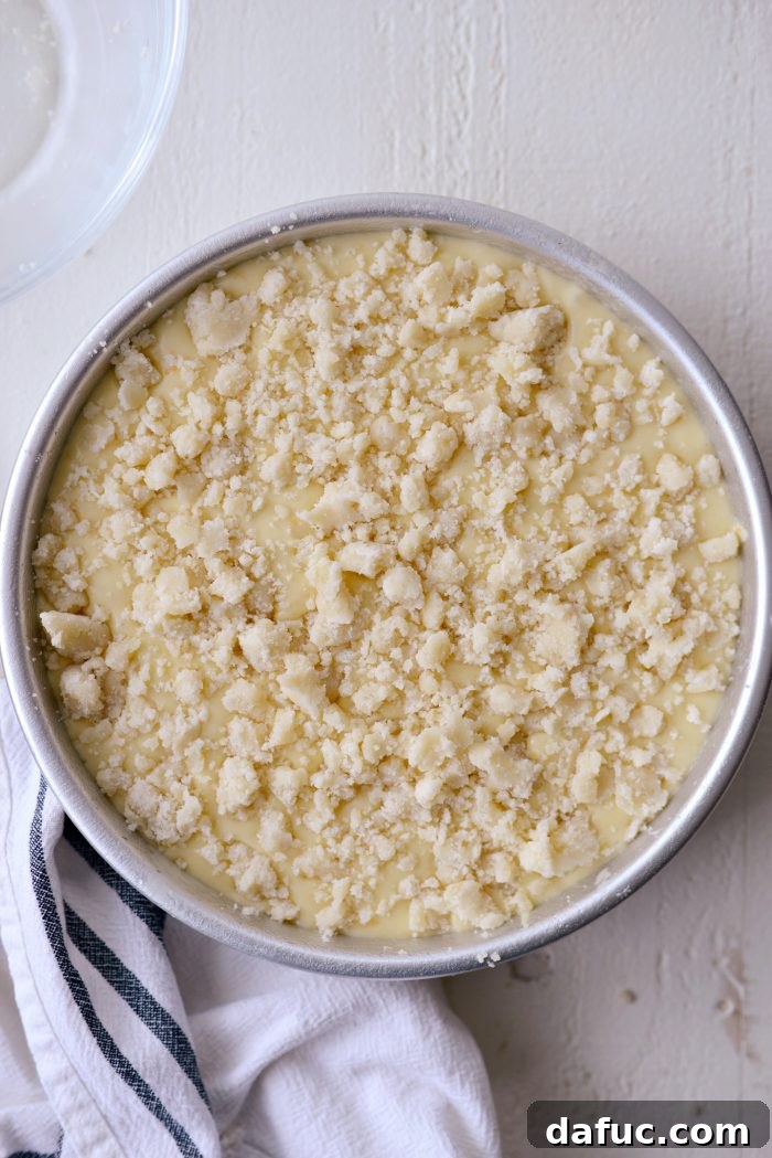 Martha Sweet Rhubarb Flip 23 Upside down cake batter generously sprinkled with the prepared crumb topping