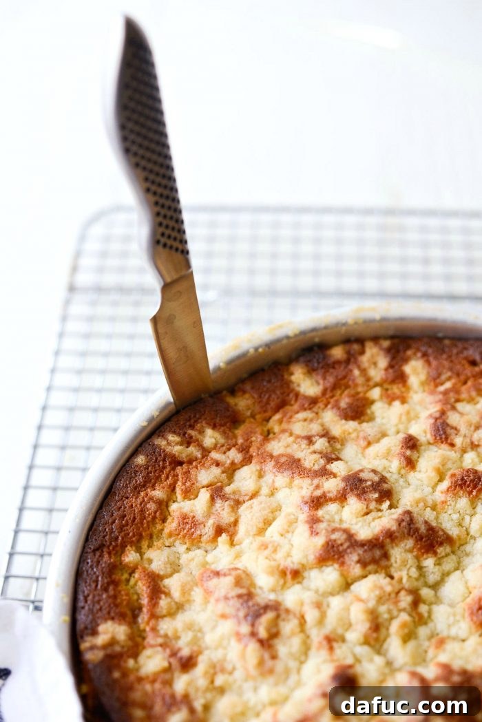 Martha Sweet Rhubarb Flip 25 Running a knife around the edge of the baked cake to loosen it from the pan