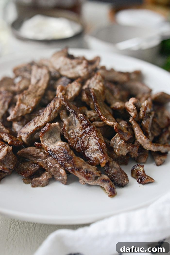 Hearty Homestyle Beef Stroganoff 11 Transferring browned beef to a plate
